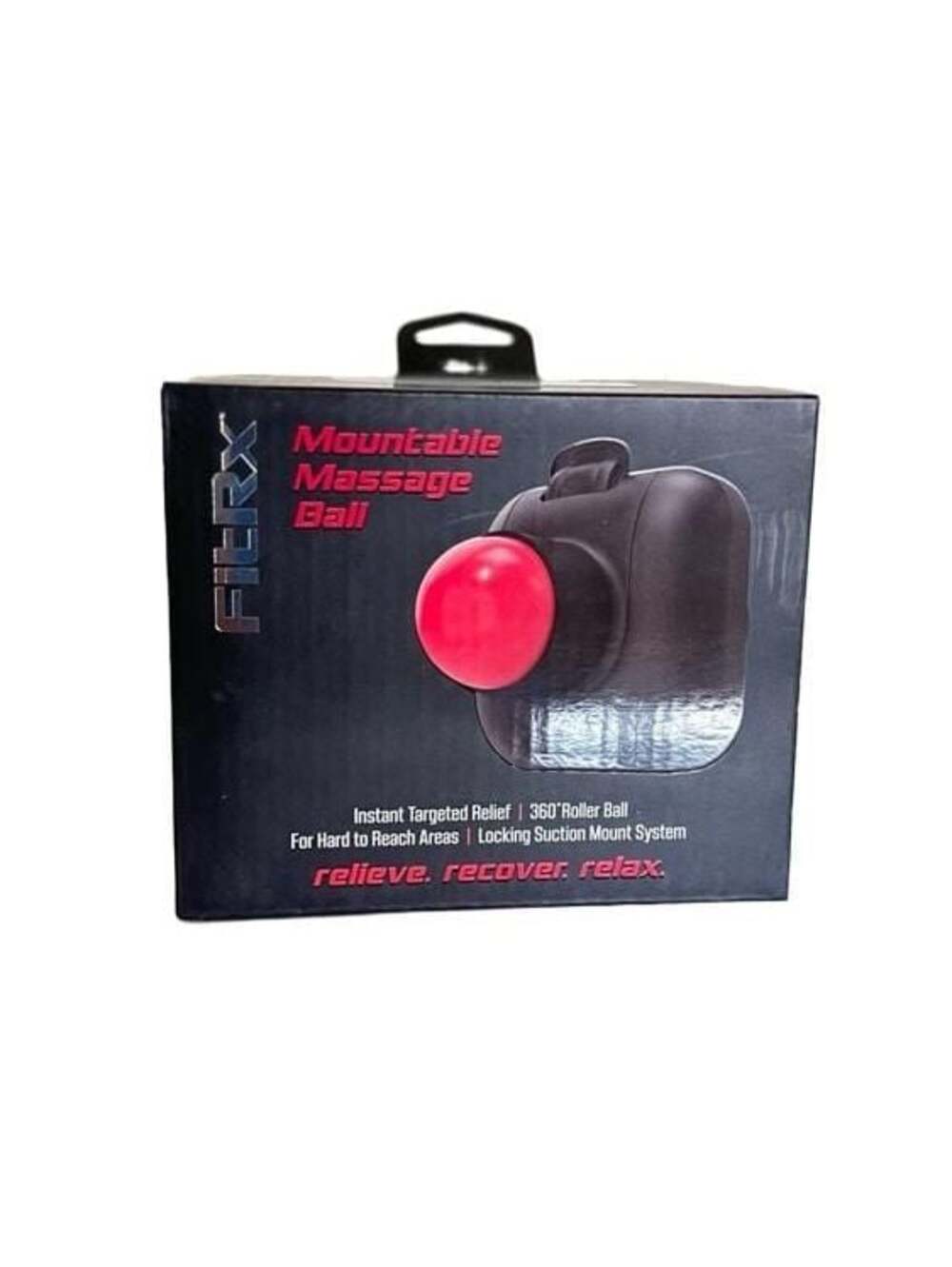 FitRx Mountable Massage Ball Roller Locking Suction Mount Black/Red